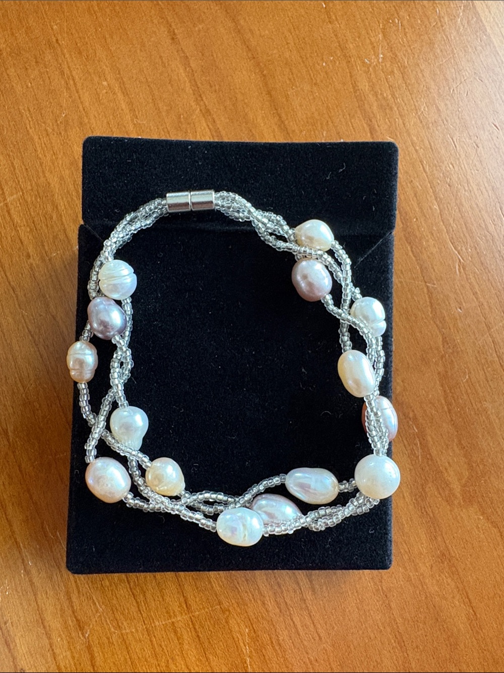 Freshwater Pearl and Silver Bead Multi-Strand Bracelet
